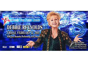 Debbie Reynolds concert billboard.
